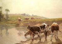 Brozik, Wenceslas Vacslav - Cattle In A Pasture